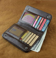 Cool Leather Men's Small Biker Chain Wallet Biker Wallet Wallet With Chain For Men - imessengerbags