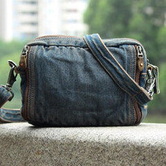 Fashion Denim Blue Mens Small Fanny Pack Waist Bag Blue Hip Bag Bum Bag For Men