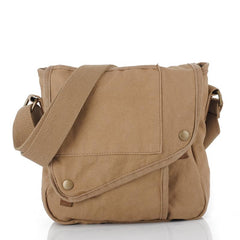 Khaki CANVAS Small MENS Black Vertical Shoulder Bag Messenger Bag Side Bag For Men - imessengerbags
