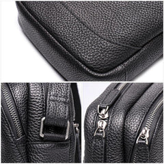 Cool Brown Leather Men's Small Vertical Side Bag Black Vertical Messenger Bag For Men - imessengerbags