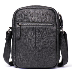 Cool Brown Leather Men's Small Vertical Side Bag Black Vertical Messenger Bag For Men