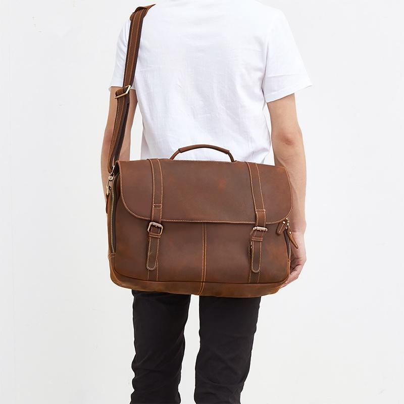 LEATHER MENS BRIEFCASE MESSENGER BAG WORK BAG Handbag FOR MEN