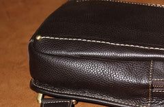 LEATHER MENS COOL SLING BAG Black Coffee CROSSBODY BAG CHEST BAG FOR MEN - imessengerbags