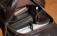 LEATHER MENS COOL SLING BAG Black Coffee CROSSBODY BAG CHEST BAG FOR MEN - imessengerbags