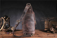COOL LEATHER MENS SLING BAG SLING Shoulder BAG Chest Bags FOR MEN - imessengerbags