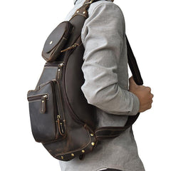 COOL LEATHER MENS SLING BAG SLING Shoulder BAG Chest Bags FOR MEN