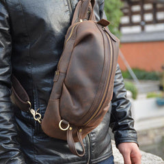 COOL LEATHER MENS SLING BAG SLING Shoulder BAG Chest Bags FOR MEN - imessengerbags