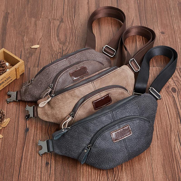 LEATHER MENS FANNY PACK FOR MEN BUMBAG Vintage WAIST BAGs - imessengerbags