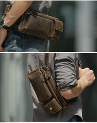 LEATHER MENS FANNY PACK FOR MEN BUMBAG Vintage WAIST BAG