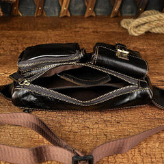 LEATHER MENS FANNY PACK WAIST BAG HIP PACK BELT BAG MEN