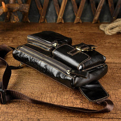 LEATHER MENS FANNY PACK WAIST BAG HIP PACK BELT BAG MEN