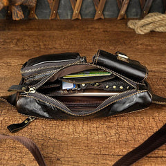 LEATHER MENS FANNY PACK WAIST BAG HIP PACK BELT BAG MEN