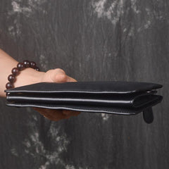 LEATHER MENS Wristlet Wallet Zipper Clutch FOR MEN - imessengerbags