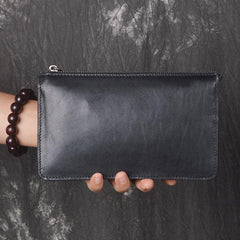 LEATHER MENS Wristlet Wallet Zipper Clutch FOR MEN - imessengerbags