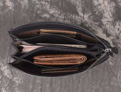 LEATHER MENS Wristlet Wallet Zipper Clutch FOR MEN - imessengerbags