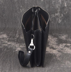 LEATHER MENS Wristlet Wallet Zipper Clutch FOR MEN - imessengerbags