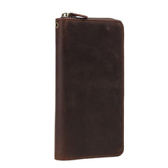 LEATHER MENS Wristlet Wallet Zipper Vintage Clutch FOR MEN