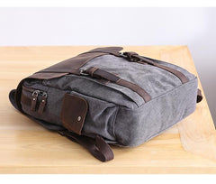 Lake Green Waxed Canvas Mens Large 14'' Laptop Backpack College Backpack Hiking Backpack for Men - imessengerbags