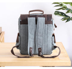 Lake Green Waxed Canvas Mens Large 14'' Laptop Backpack College Backpack Hiking Backpack for Men - imessengerbags