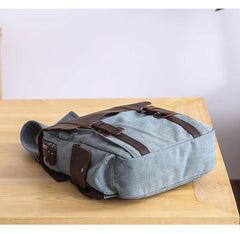 Lake Green Waxed Canvas Mens Large 14'' Laptop Backpack College Backpack Hiking Backpack for Men - imessengerbags
