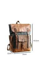 Lake Green Waxed Canvas Mens Large 15'' Laptop Backpack College Backpack Hiking Backpack for Men - imessengerbags