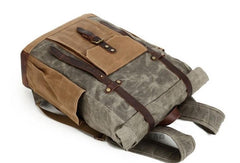 Laptop vintage waxed canvas backpack 