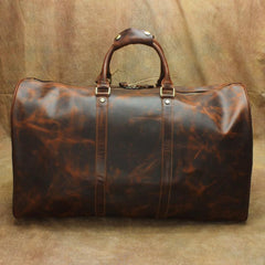 Large Leather Mens Barrel Overnight Bags Weekender Bag Travel Bags For Men - imessengerbags