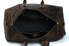 Large Leather Mens Barrel Overnight Bags Weekender Bag Travel Bags For Men - imessengerbags