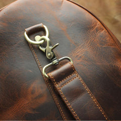 Large Leather Mens Barrel Overnight Bags Weekender Bag Travel Bags For Men - imessengerbags