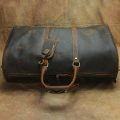 Large Leather Mens Barrel Overnight Bags Weekender Bag Travel Bags For Men