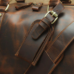 Large Leather Mens Barrel Overnight Bags Weekender Bag Travel Bags For Men - imessengerbags