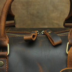 Large Leather Mens Barrel Overnight Bags Weekender Bag Travel Bags For Men - imessengerbags