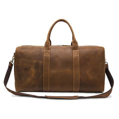 Vintage Brown Leather Men's Travel Bag Overnight Bag Weekender Bag For Men - imessengerbags