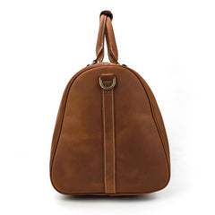 Vintage Brown Leather Men's Overnight Bag Weekender Bag Brown Travel Bag Handbag For Men - imessengerbags