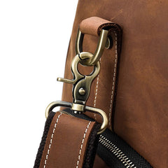 Vintage Brown Leather Men's Overnight Bag Weekender Bag Brown Travel Bag Handbag For Men - imessengerbags
