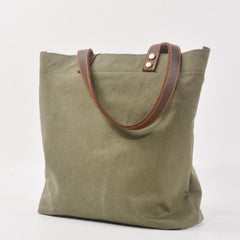 Green Large Canvas Womens Mens Tote Bag Shoulder Bag Tote Purse For Women - imessengerbags