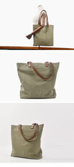 Green Large Canvas Womens Mens Tote Bag Shoulder Bag Tote Purse For Women - imessengerbags