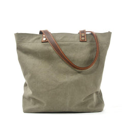 Green Large Canvas Womens Mens Tote Bag Shoulder Bag Tote Purse For Women - imessengerbags