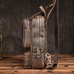 Cool MENS LEATHER CHEST BAGS SLING BAGs ONE SHOULDER BACKPACK FOR MEN