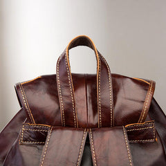 Vintage Brown Leather Men's Backpack 14'' Computer Backpacks Travel Backpack For Men - imessengerbags