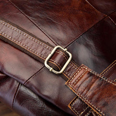 Vintage Brown Leather Men's Backpack 14'' Computer Backpacks Travel Backpack For Men - imessengerbags