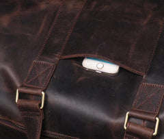 Vintage Large Leather Men's Travel Bag Overnight Bag Weekender Bag For Men - imessengerbags