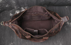 Vintage Large Leather Men's Travel Bag Overnight Bag Weekender Bag For Men