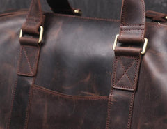 Vintage Large Leather Men's Travel Bag Overnight Bag Weekender Bag For Men - imessengerbags