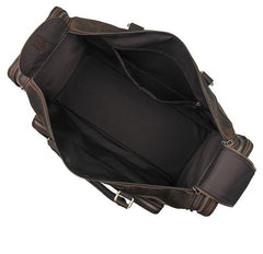 Vintage Large Leather Men's Overnight Bag Brown Travel Bag Weekender Bag For Men - imessengerbags