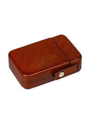 Classic Brown Leather Mens 20pcs Cigarette Holder Cases Stamped Cigarette Case for Men