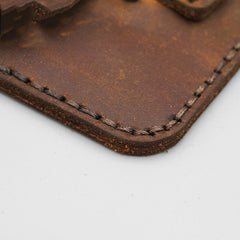 Leather Mens Card Holder Coin Wallet Handmade Leather Card Holder Slim Wallet for Men