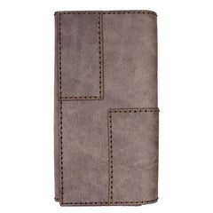 Mens Leather Trifold Long Wallet Lots Cards Handmade Checkbook Long Wallet for Men