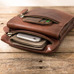 Leather Belt Pouch Belt Cases Mens Waist Bag Shoulder Bag for Men - imessengerbags