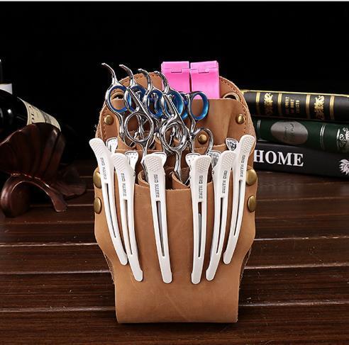 Leather Belt Pouch Men Hairstylist Tool barber pouch scissor case - imessengerbags